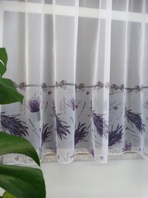 Mg Függöny Fátyol fehér Levendula 250x160cm szegett szalaggal