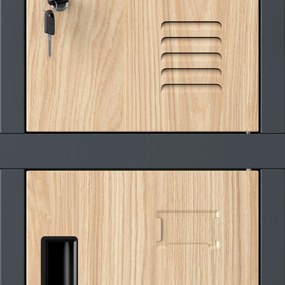 BHP szociális szekrény rekeszekkel, antracit / sonoma tölgy, 1360x1720x450 mm: ROBERT Eco Design
