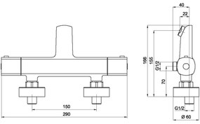 Novaservis - Termosztatikus fürdőcsap METALIA fényezett króm