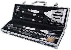 Grill rozsdamentes acél grilleszköz készlet tartóban 8 db-os - Orion