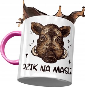 Bögre Rózsaszín Vicces Vaddisznó Tömeg Nyomtatott Fotóval