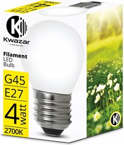 Led izzó E27 Filament 4W Tejgolyó G45 meleg szín