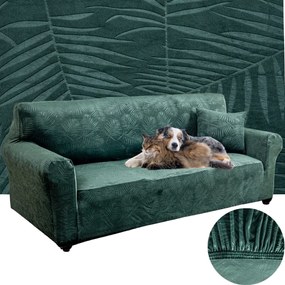 Kanapé Huzat Velúr Dombornyomott Pálmalevél 235-300 CM Oeko-tex