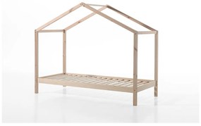 Natúr színű házikó alakú borovi fenyő gyerekágy 90x200 cm DALLAS – Vipack