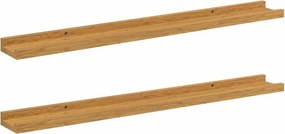 vidaXL Falpolc polcokkal tárolóval 2 pcs Bézs 80 x 9 x 3 cm Faanyag