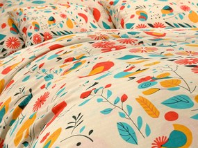 Krep ágynemű RETRO BIRD színes Ágyneműhuzat mérete: 70 x 90 cm | 140 x 200 cm