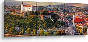 Kép - panoráma, Pozsony, Szlovákia (órával) (90x30 cm)