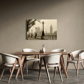 Kép - London a ködben, Anglia (90x60 cm)