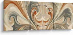Kép - Örvények földszínekkel (órával) (90x30 cm)