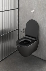 GSI, PURA fali WC csésze, Swirlflush, 55x36 cm, fekete dupla matt, 881526