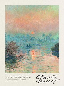 Festmény reprodukció Sun Setting on the Seine - Claude Monet, (30 x 40 cm)