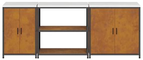 Konyhai Tároló Készlet polcokkal 3 pcs Rozsdás 240 x 50 x 92 cm