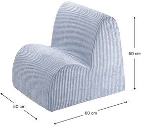 Kék kordbársony gyerek fotel Cloud – Wigiwama