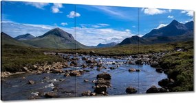 Vászonkép 180x90 Kő folyó Hegyek
