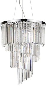 IDEAL LUX 166247 CARLSTON SP12 Kristály Függesztett Lámpa E14 IP20
