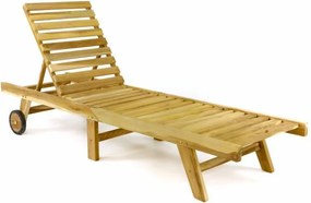 DIVERO Kerti nyugágy kerekekkel teak fa