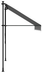 antracit szövet és acél feltekerhető napellenző 200 x 150 cm