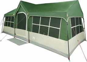 vidaXL Családi Sátor tetővel zöld és bézs 622 x 295 x 238 cm