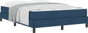 vidaXL Boxrugós ágy matracmal Kék 140 x 190 cm szövet
