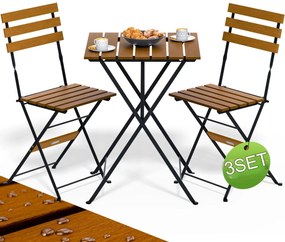 Casaria® Fa balkon bútor szett - akác/fém