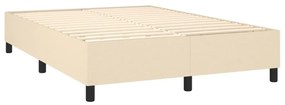 krémszínű szövet rugós és LED-es ágy matraccal 140x190cm