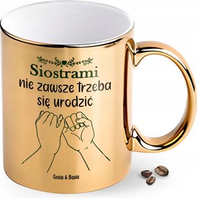 Ajándék Nővérnek Arany Bögre Nyomott Mintával Saját Név Ünnep Neve