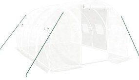 vidaXL fehér üvegház acélvázzal 12 m² 4x3x2 m