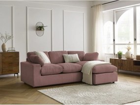 Rózsaszín kordbársony sarokkanapé Belair – Bobochic Paris
