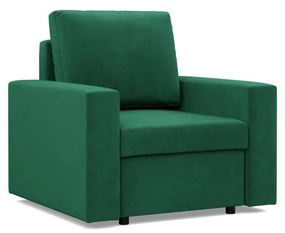 Zeus fotel, egyenes kartámasz, bársony, hab töltet, zöld