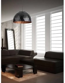 Csillár zsinóron DIAMENT 1xE27/60W/230V á. 35 cm fekete/réz