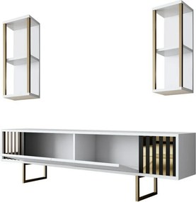 Tévés szekrény polcokkal White and Gold sorozat