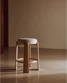 Bézs-világos natúr színű kőrisfa bárszék (ülésmagasság 65 cm) Granite – Kave Home