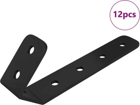 vidaXL Kampók 12 pcs Fekete M5 x 110 mm Vas