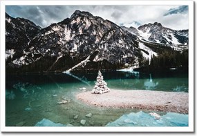 Poszterek keretben 60x40 Hegyi tájkép tóval