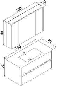Side mosdószekrény, 100 cm – TR785PNC1746