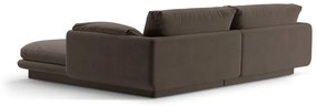 Barna bársony sarokkanapé (bal oldali-heverő résszel) Torino – Micadoni