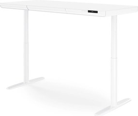 Elektromos ülő-álló íróasztal fiókkal és Qi vezeték nélküli töltővel fehér, 1600 mm: ELLIS
