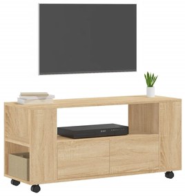 sonoma tölgy színű szerelt fa TV-szekrény 102 x 34,5 x 43 cm