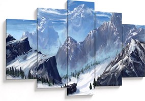 Kép - Festett hegyek (150x105 cm)