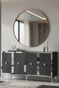 Pega komód, antracit-ezüst, 125 cm