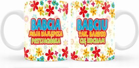 Bögre Nagymama Napi Ajándék 330 ml virág barát