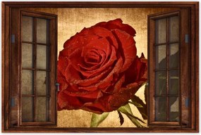 Poszterek 120x80 Rózsa szépia háttérrel