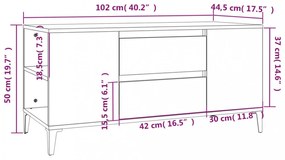 füstös tölgy színű szerelt fa TV-szekrény 102x44,5x50 cm