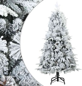 vidaXL Műanyag Rugalmas Karácsonyfát Havas Flokkal Fehér 120 cm