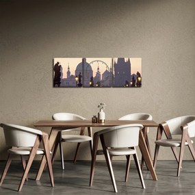 Kép - Károly híd (órával) (90x30 cm)