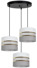 Csillár zsinóron CORAL 3xE27/60W/230V fehér/szürke