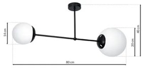 Csillár rúdon LIMA 2xE14/40W/230V