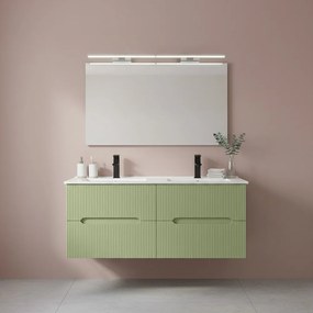 Trent Fürdőszobabútor 120 cm kerámia mosdóval tükörrel 60x120 cm világoszöld