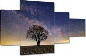 Vászonkép 130x80 Magányos fa és csillagok