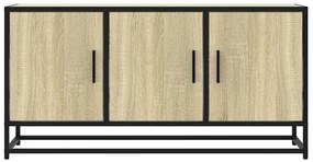 sonoma tölgy színű szerelt fa és fém TV-szekrény 100x35x50 cm